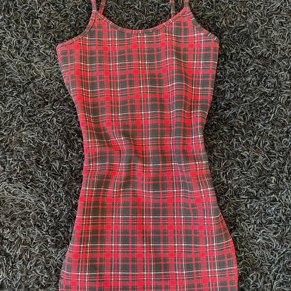 Red and Black Plaid Dress